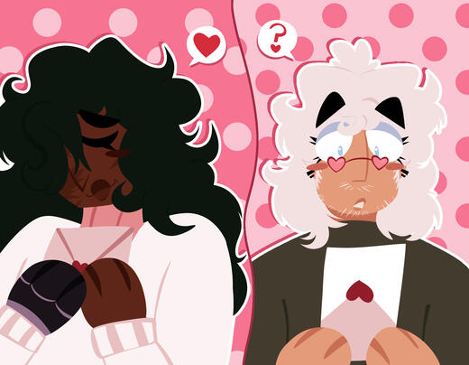 [valentine's day secret santa; 2026] art by @squidsdesert on twitter